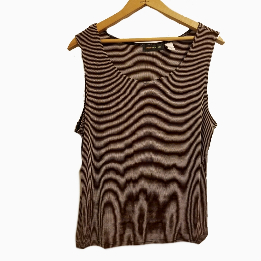 ^Harris/Wallace stretchy striped tank large